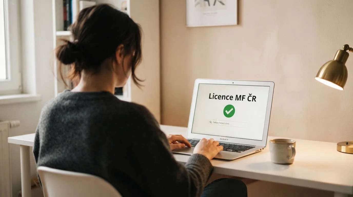 Úřední dokument Ministerstva financí ČR s razítkem — symbol státní licence