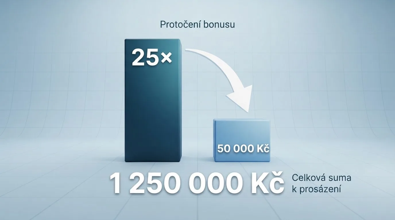 Ukázka výpočtu protočení bonusu — kolik je třeba prosázet, než lze vybrat výhru