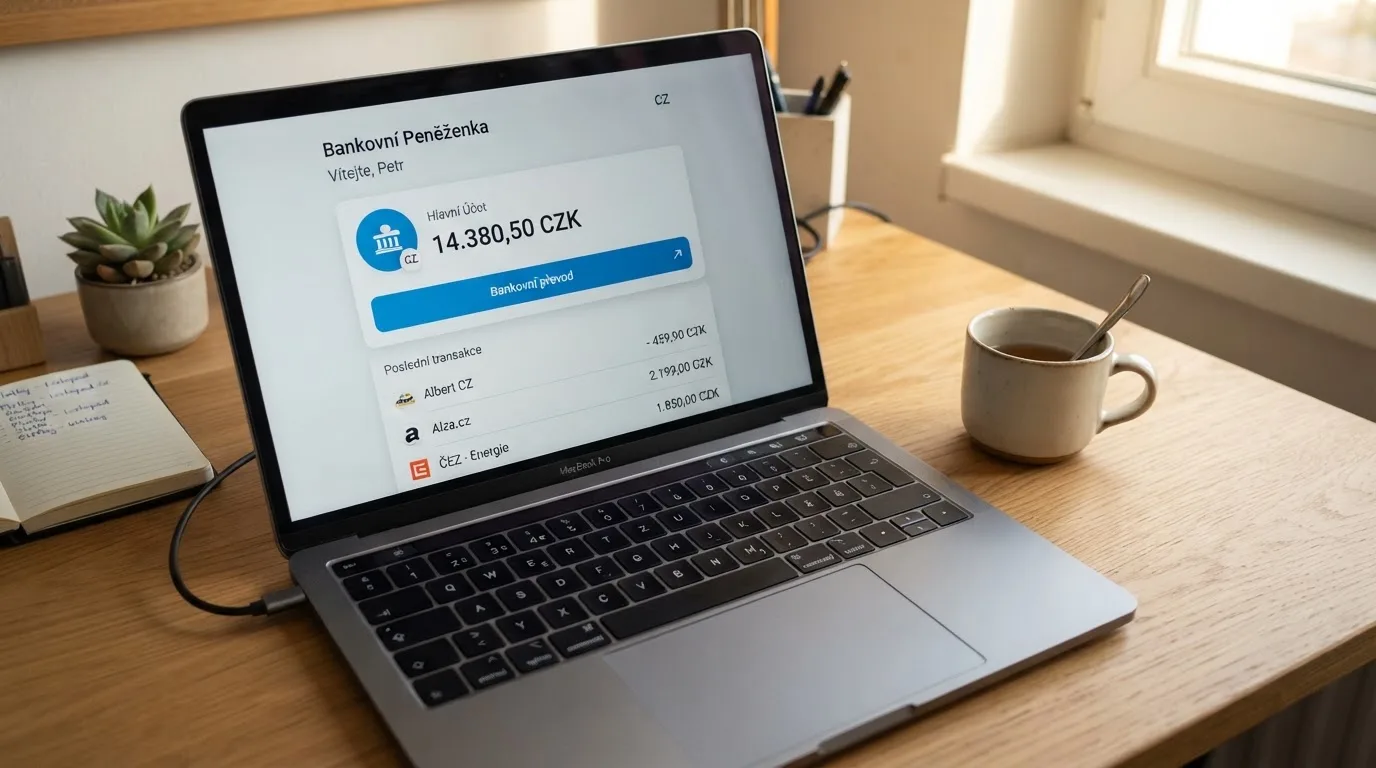 Rozhraní účtu myPaysafe zobrazující možnost výběru na bankovní účet — ikona banky a tlačítko pro výplatu.